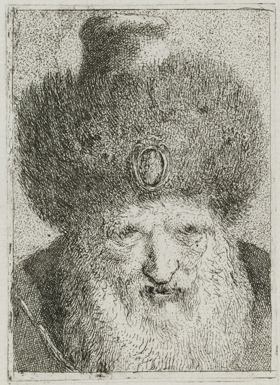 Turek w futrzanej czapce, z Raccolta di Teste (Zbiór głów) autorstwa Giovanni Domenico Tiepolo