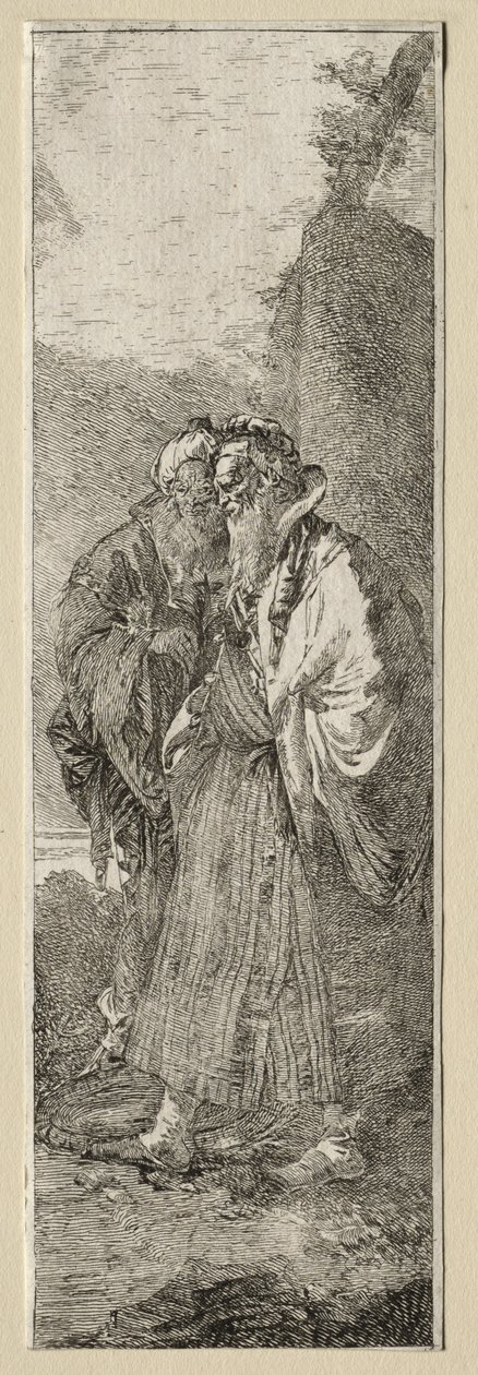 Dwóch starców w krajobrazie autorstwa Giovanni Domenico Tiepolo