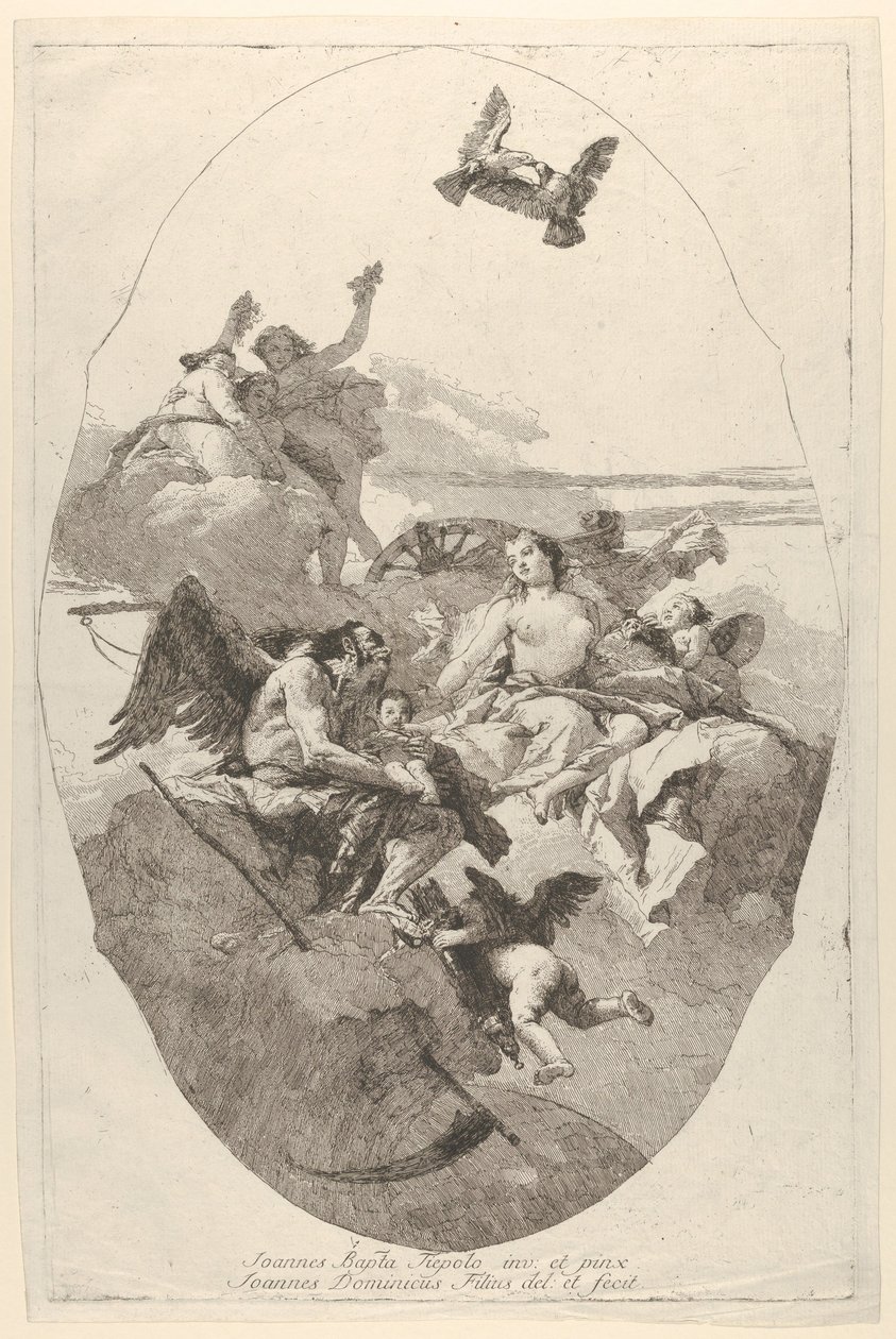 Wenus powierza Kupidyna Czasowi, 1758-80. autorstwa Giovanni Domenico Tiepolo