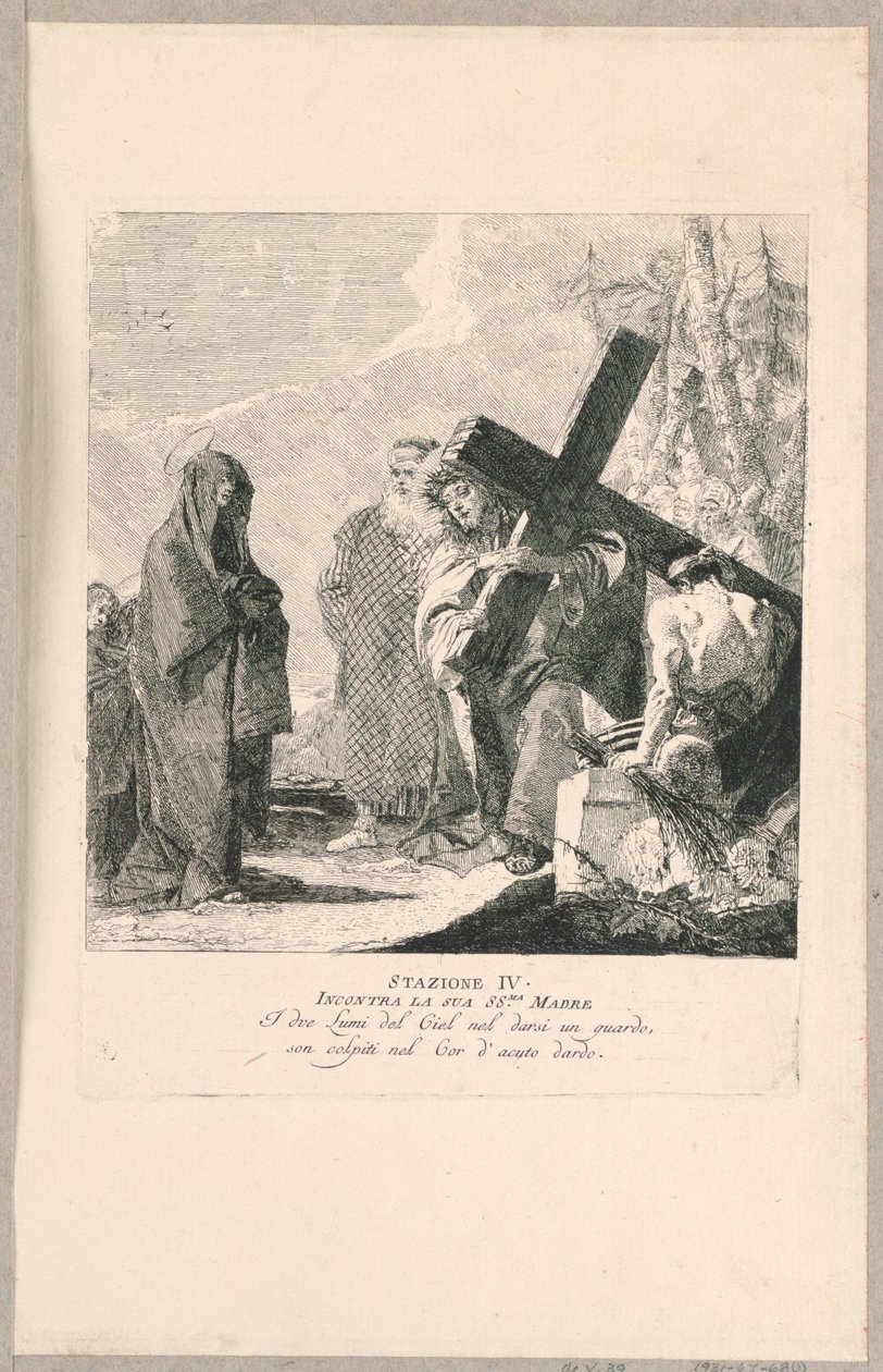 Via crucis - Stacja IV, Spotyka Matkę autorstwa Giovanni Domenico Tiepolo