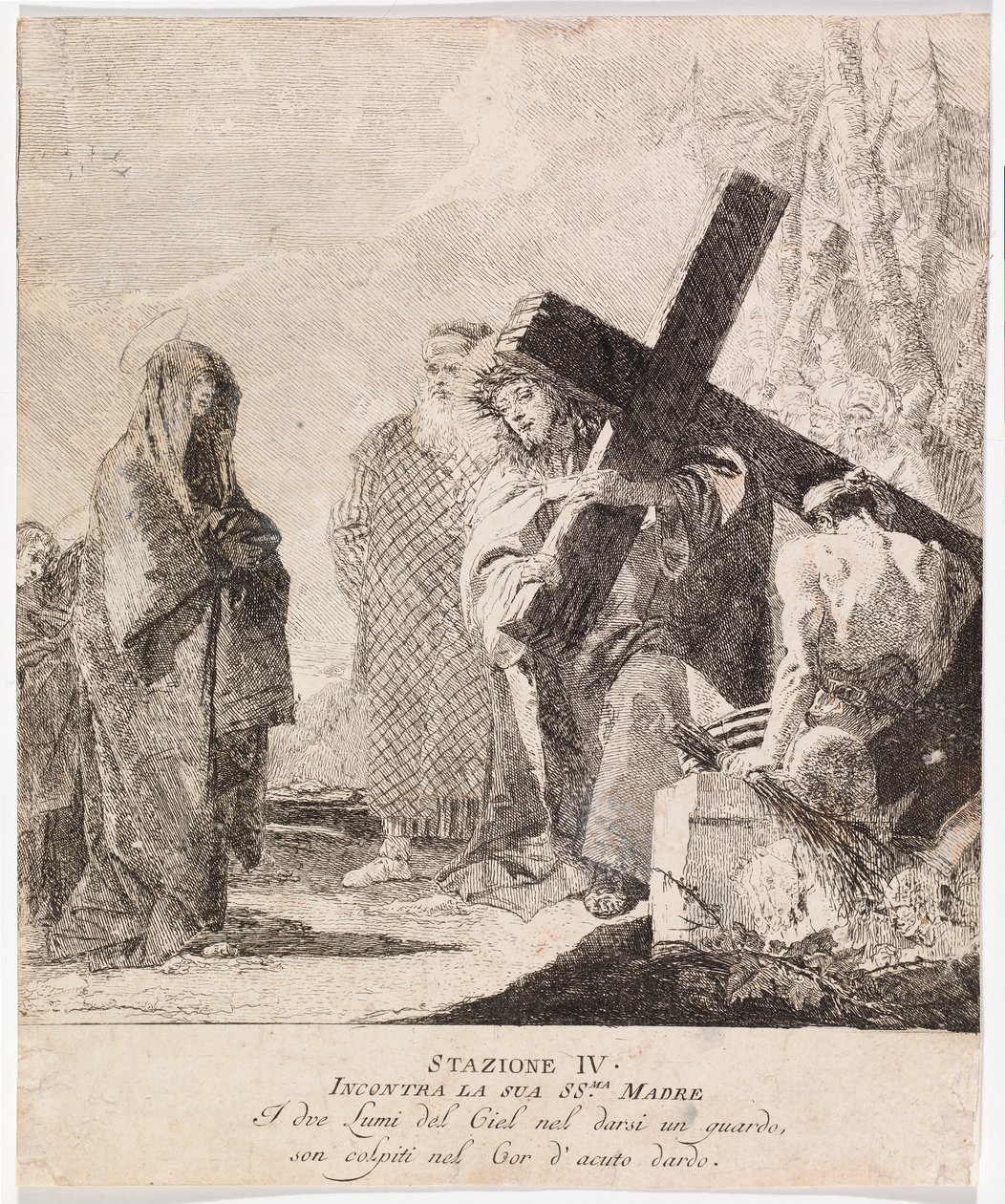 Via crucis - Stacja IV. Jezus spotyka swoją Matkę autorstwa Giovanni Domenico Tiepolo