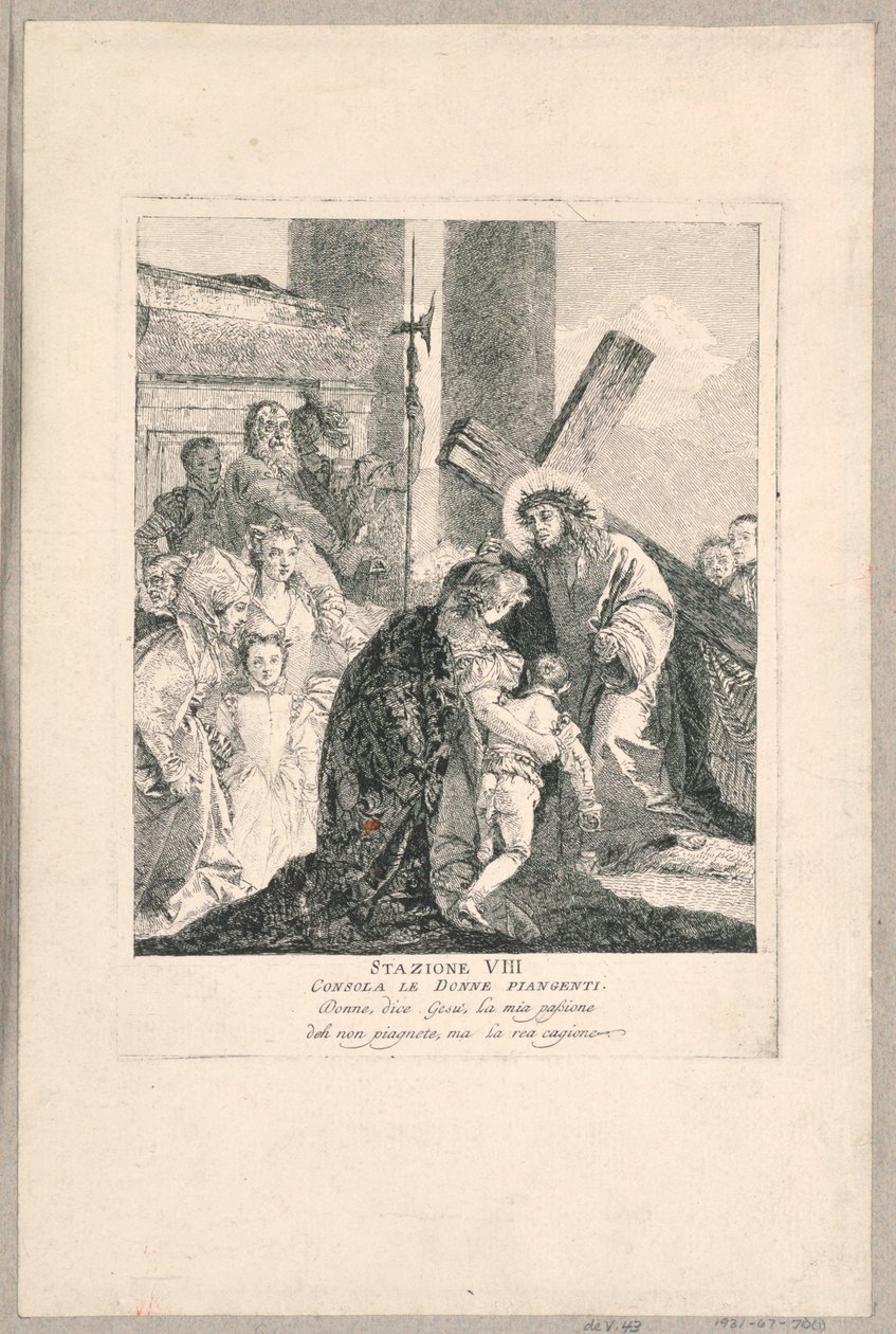 Via crucis – stacja VIII, pociesza płaczące kobiety autorstwa Giovanni Domenico Tiepolo