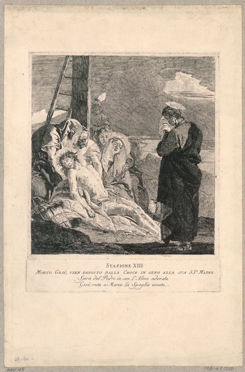 Via crucis - Stacja XIII, Osadzanie autorstwa Giovanni Domenico Tiepolo