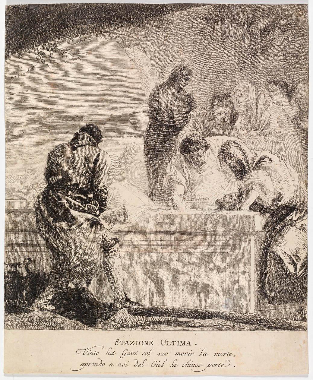 Via crucis - Stacja XIV. Jezus jest złożony w grobie autorstwa Giovanni Domenico Tiepolo