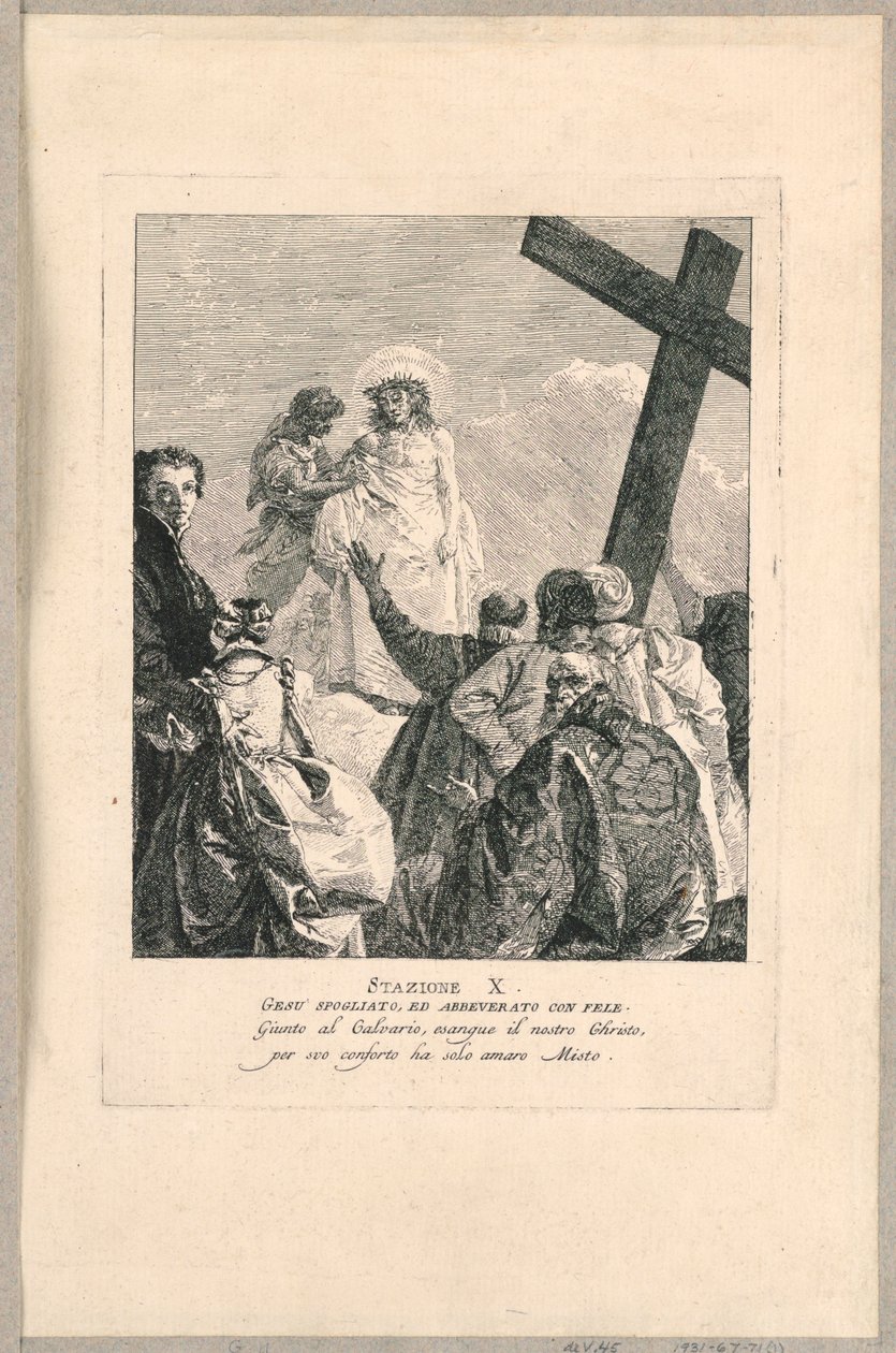 Droga Krzyżowa – stacja X, Jezus zrabowany autorstwa Giovanni Domenico Tiepolo