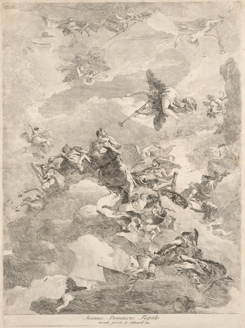 Triumf Herkulesa autorstwa Giovanni Domenico Tiepolo after Giovanni Battista Tiepolo