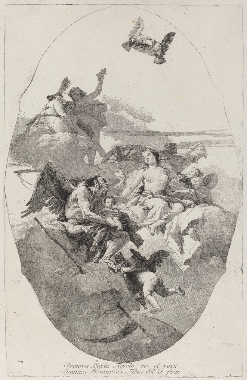 Wenus powierza Kupidyna czasowi autorstwa Giovanni Domenico Tiepolo after Giovanni Battista Tiepolo