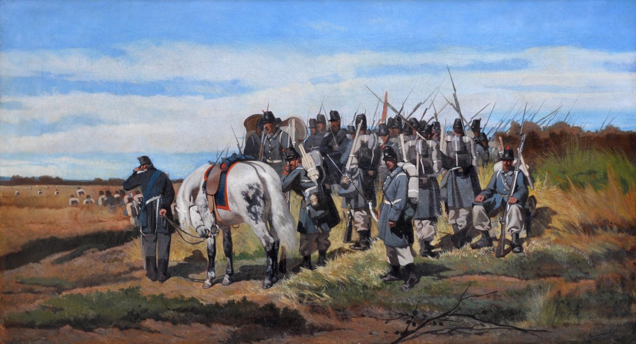 Zwiad wojskowy, zwiad, ok. 1861 (olej na płótnie) autorstwa Giovanni Fattori