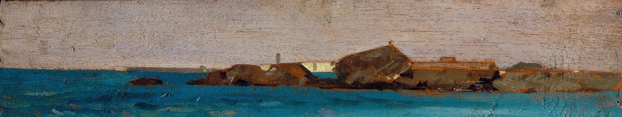 Błękitne morze, ok. 1865 (olej na płycie) autorstwa Giovanni Fattori