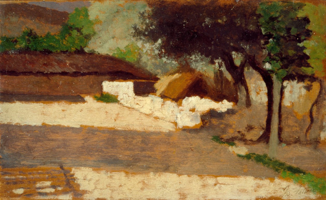 Wpływ słońca, Giovanni Fattori (1825-1908), olej na panelu autorstwa Giovanni Fattori