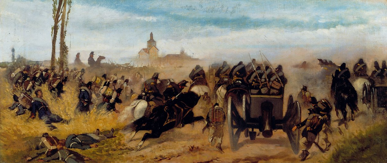 Epizod ataku na Madonnę Odkrywców, ok. 1864 (olej na płótnie) autorstwa Giovanni Fattori