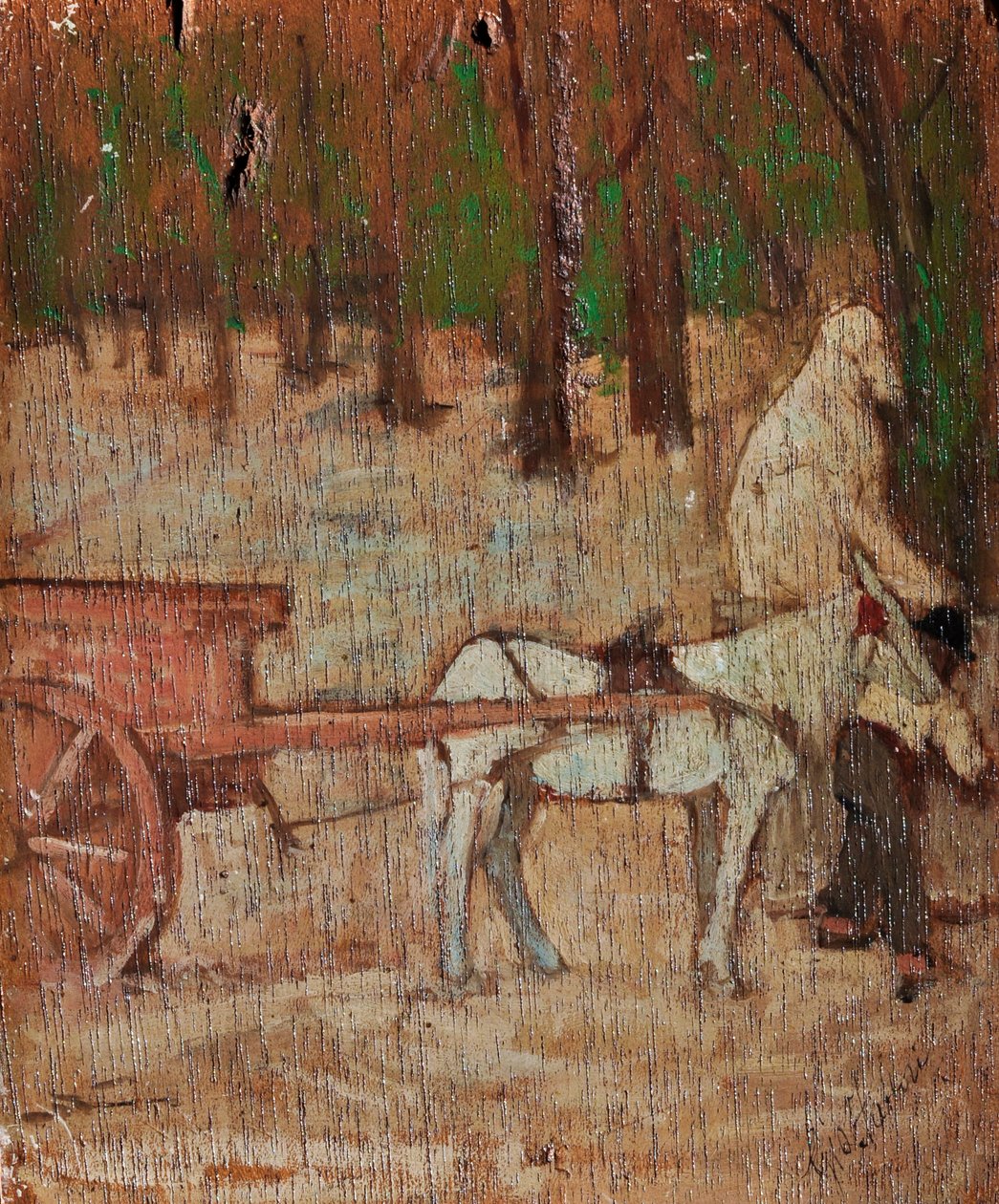 Impresja przed Porta Romana, ok. 1868-70 (olej na płycie) autorstwa Giovanni Fattori