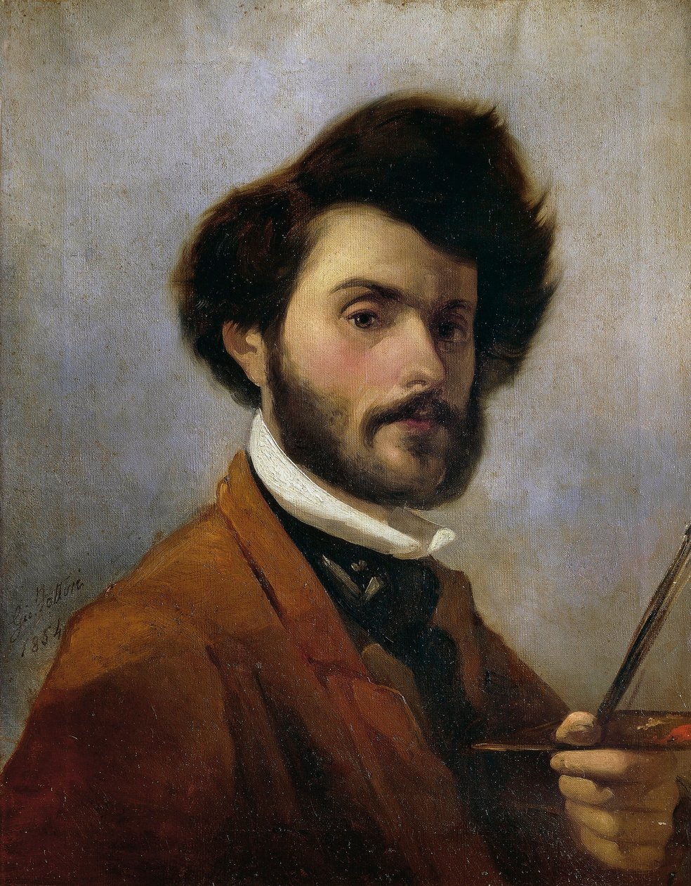 Włochy, Florencja, Autoportret w wieku 29 lat autorstwa Giovanni Fattori