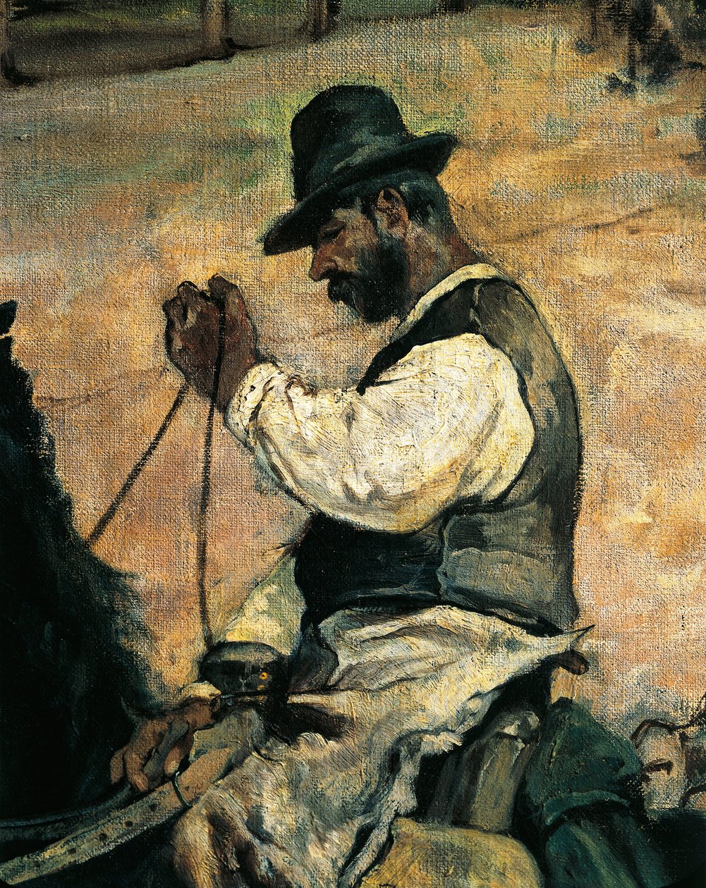 Znakowanie młodych byków w Maremma, ok. 1887, Giovanni Fattori (1825-1908), 86x172 cm, Szczegół autorstwa Giovanni Fattori