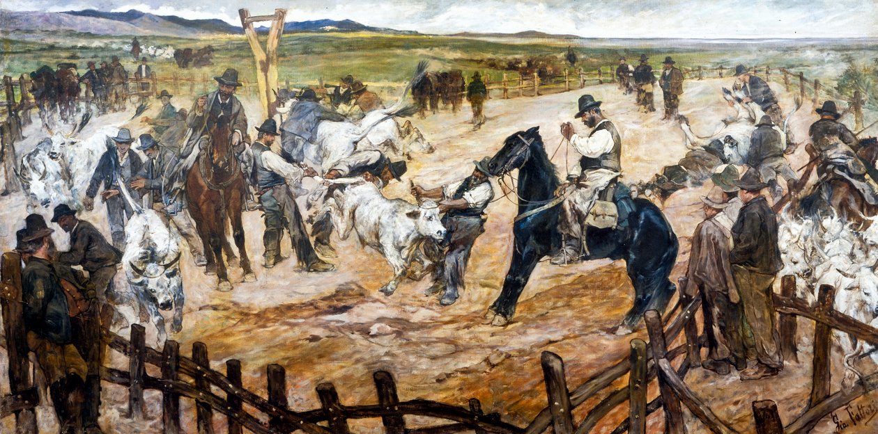 Mena w Maremmie, ok. 1890-91 (olej na płótnie) autorstwa Giovanni Fattori