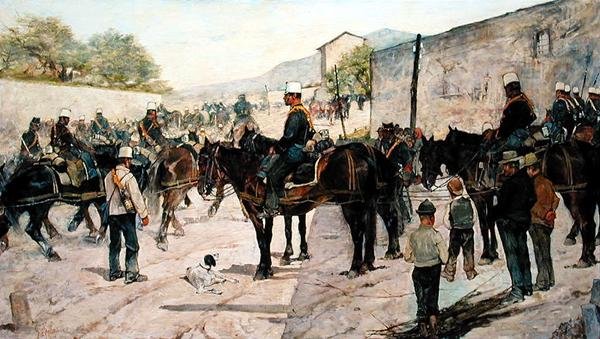 Ćwiczenia wojskowe autorstwa Giovanni Fattori