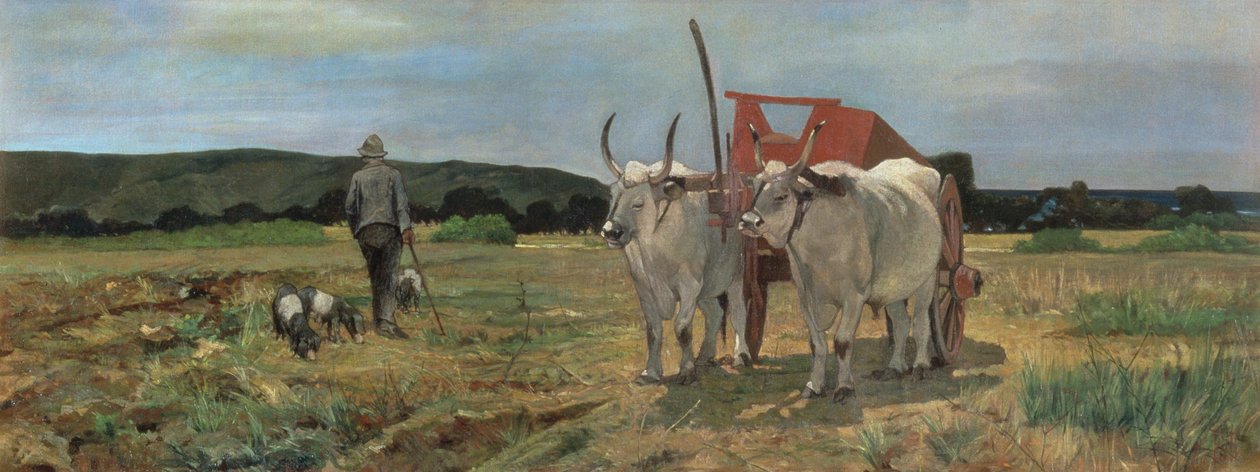 Wóz wołowy w toskańskiej Maremmie autorstwa Giovanni Fattori