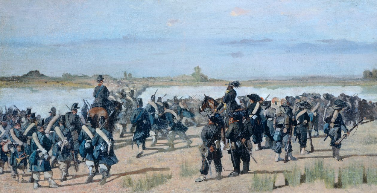 Przechodząc przez rzekę Mincio, Giovanni Fattori (1825-1908) autorstwa Giovanni Fattori