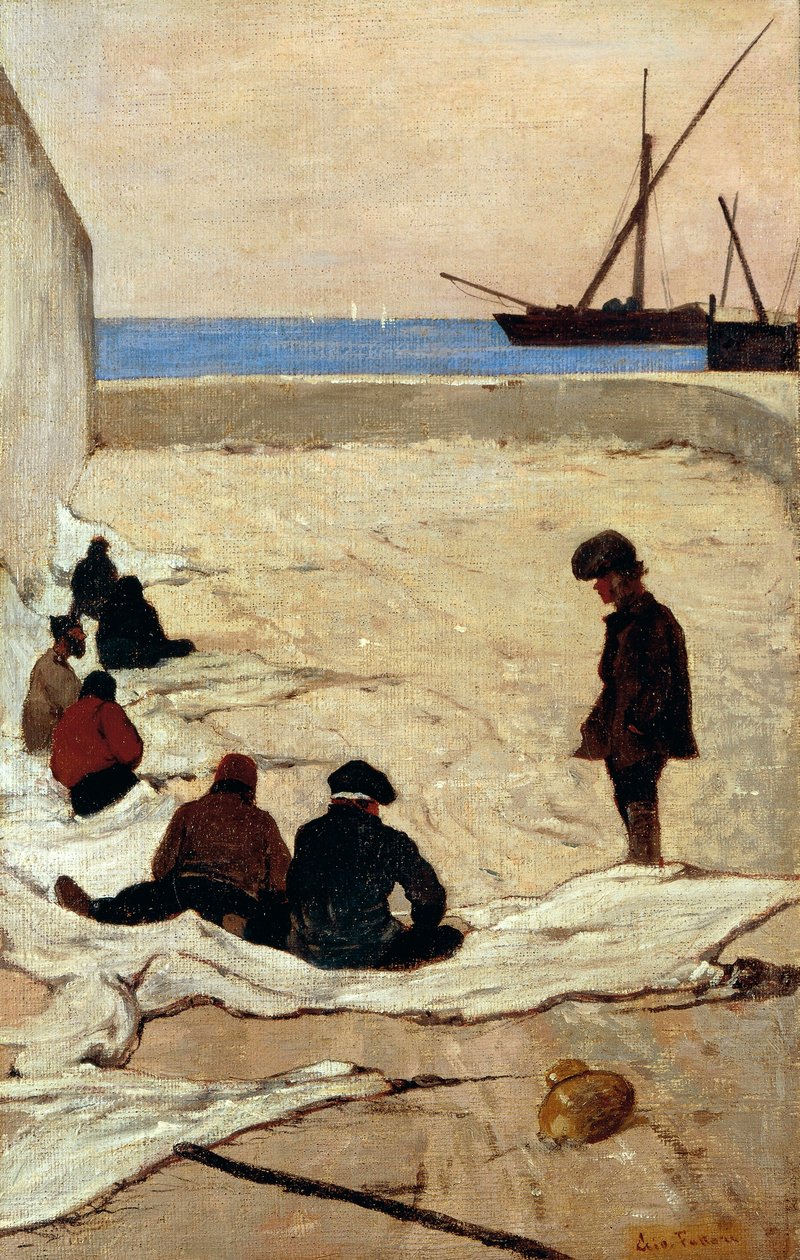 Łatanie sieci autorstwa Giovanni Fattori