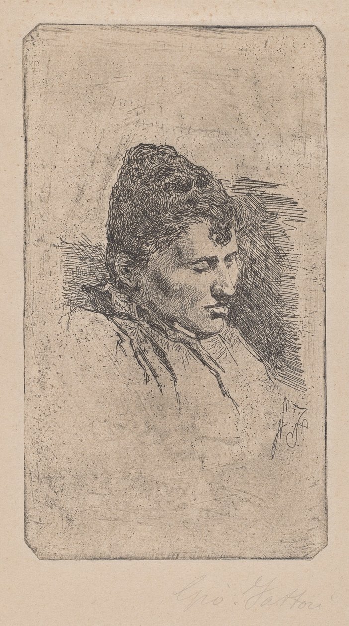 Portret drugiej żony artysty autorstwa Giovanni Fattori
