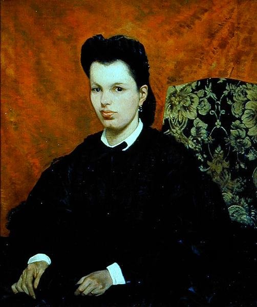 Portret pierwszej żony artysty (olej na płótnie) autorstwa Giovanni Fattori