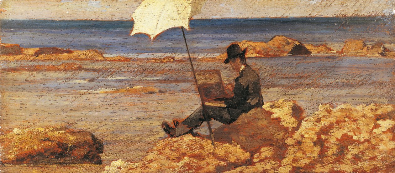 Silvestro Lega namalował obraz na skałach autorstwa Giovanni Fattori