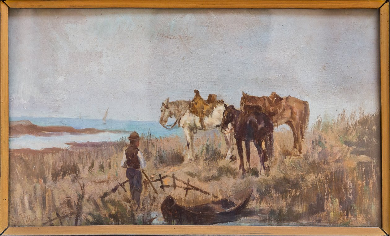 Oczekiwanie (olej na panelu) autorstwa Giovanni Fattori