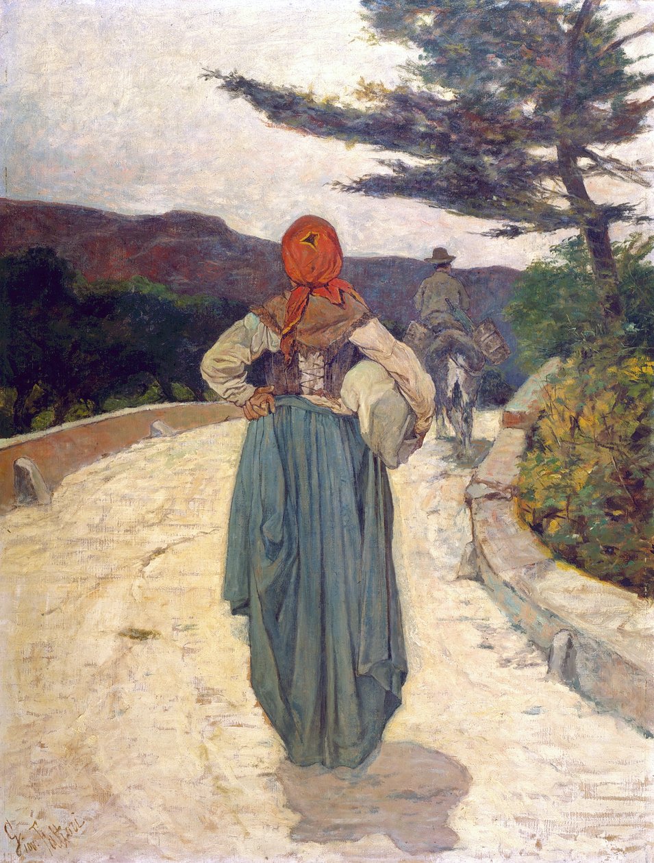 Biała droga, ok. 1887 (olej na płótnie) autorstwa Giovanni Fattori