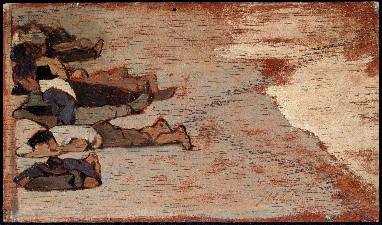 Drzemka robotników - Malarstwo autorstwa Giovanni Fattori