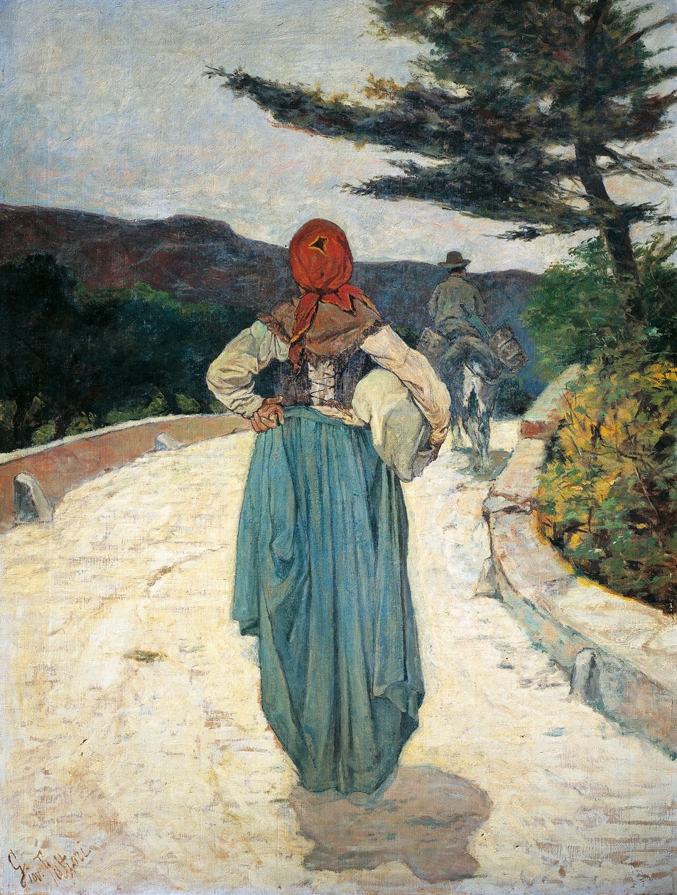 Biała droga, Giovanni Fattori (1825-1908), olej na płótnie, 96,5x73 cm autorstwa Giovanni Fattori