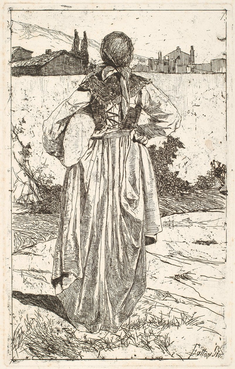 Kobieta z gabro (Donna al gabbro) autorstwa Giovanni Fattori