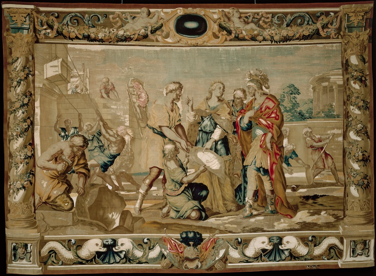 Dydona pokazuje Eneaszowi plany fortyfikacji Kartaginy autorstwa Giovanni Francesco (1610 62) Romanelli