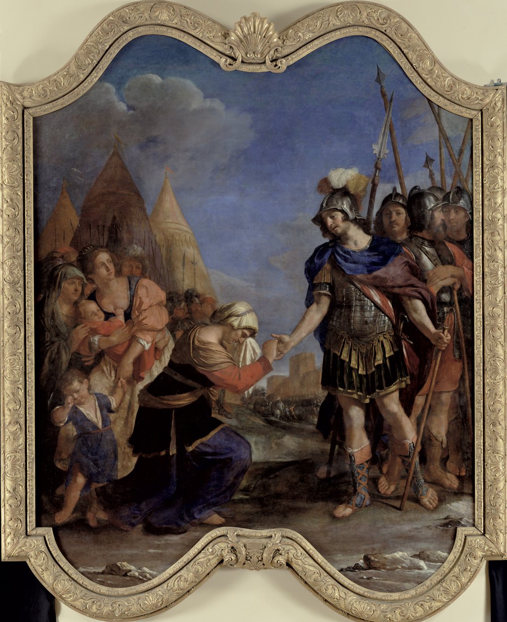 Wolumnia przed Koriolanem, 1643 autorstwa Giovanni Francesco Barbieri