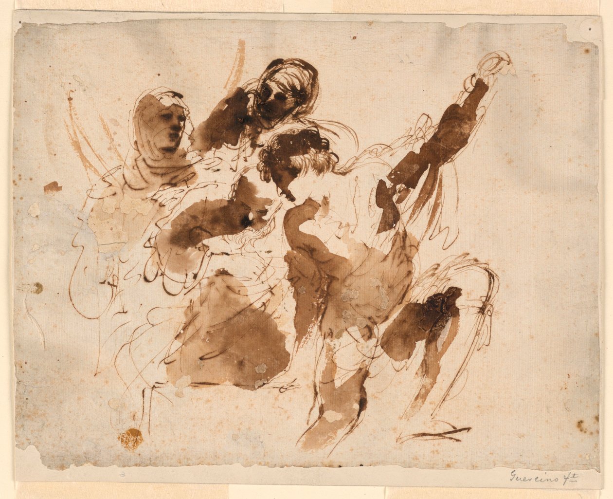 Studium Czterech Figur do pochówku Ołtarza Św. Petroneli w Bazylice Św. Piotra autorstwa Giovanni Francesco Barbieri