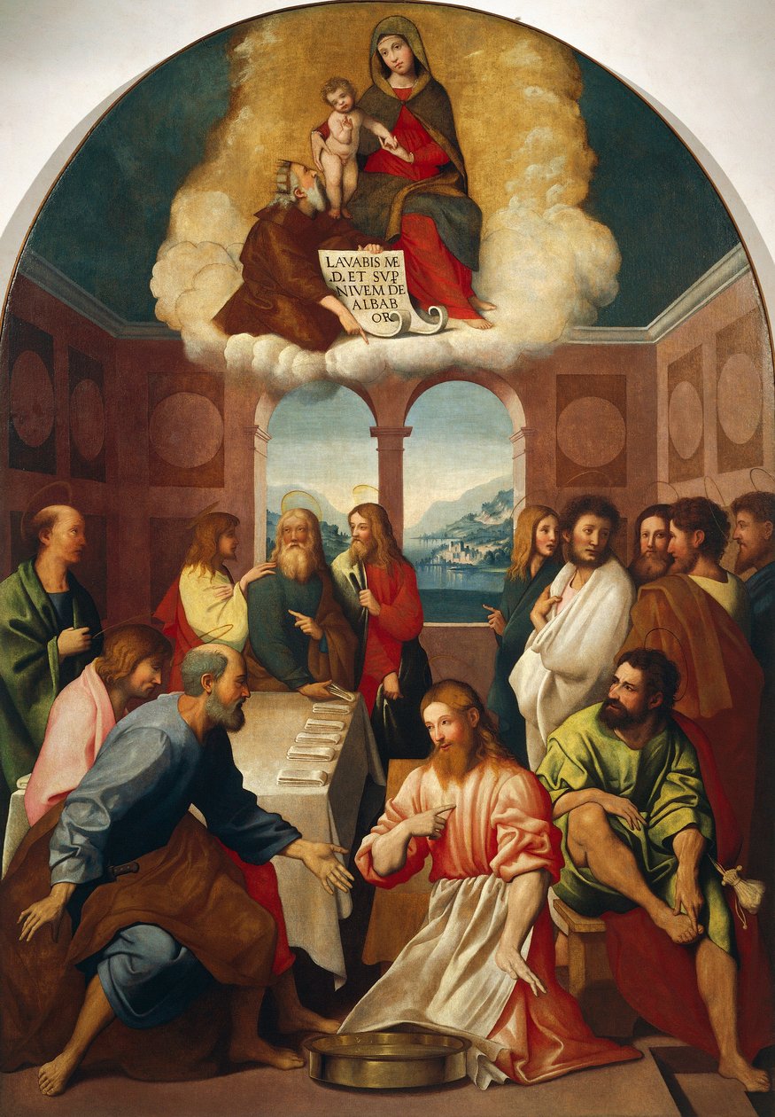 Umycie nóg autorstwa Giovanni Francesco Caroto
