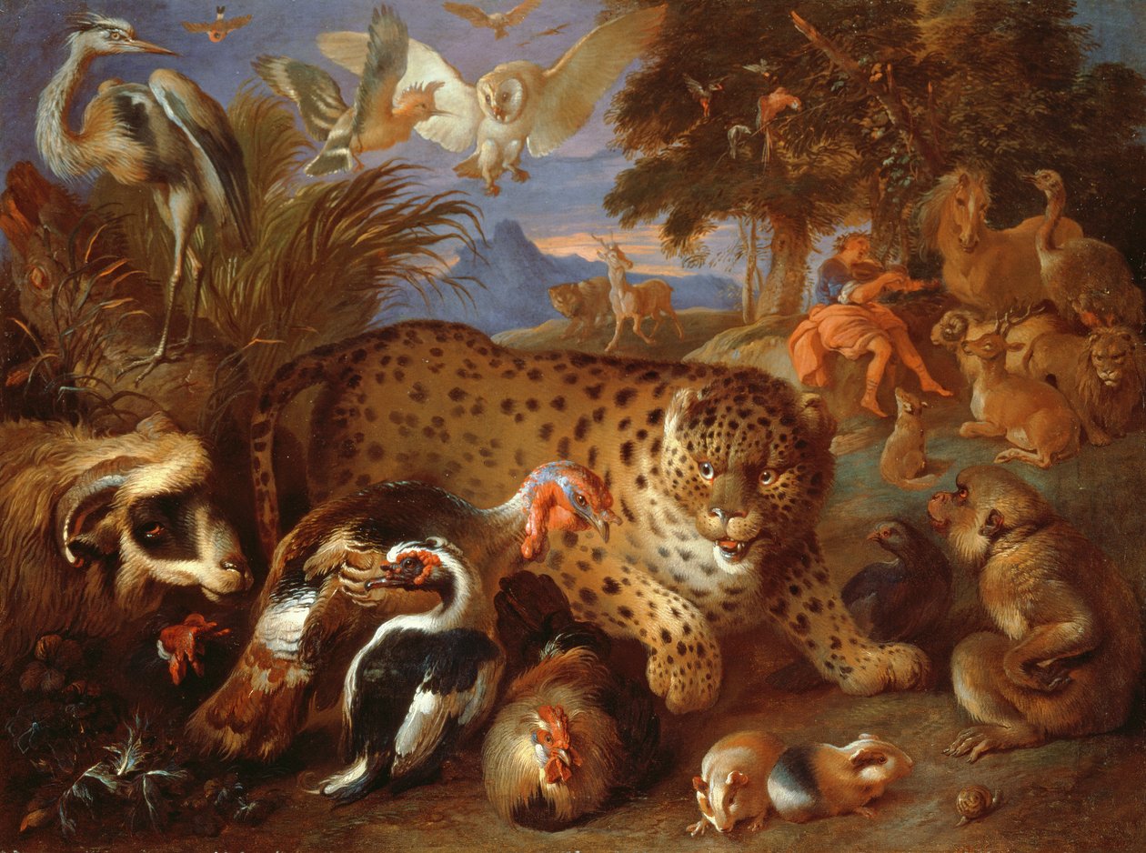 Orfeusz oczarowuje zwierzęta autorstwa Giovanni Francesco Castiglione