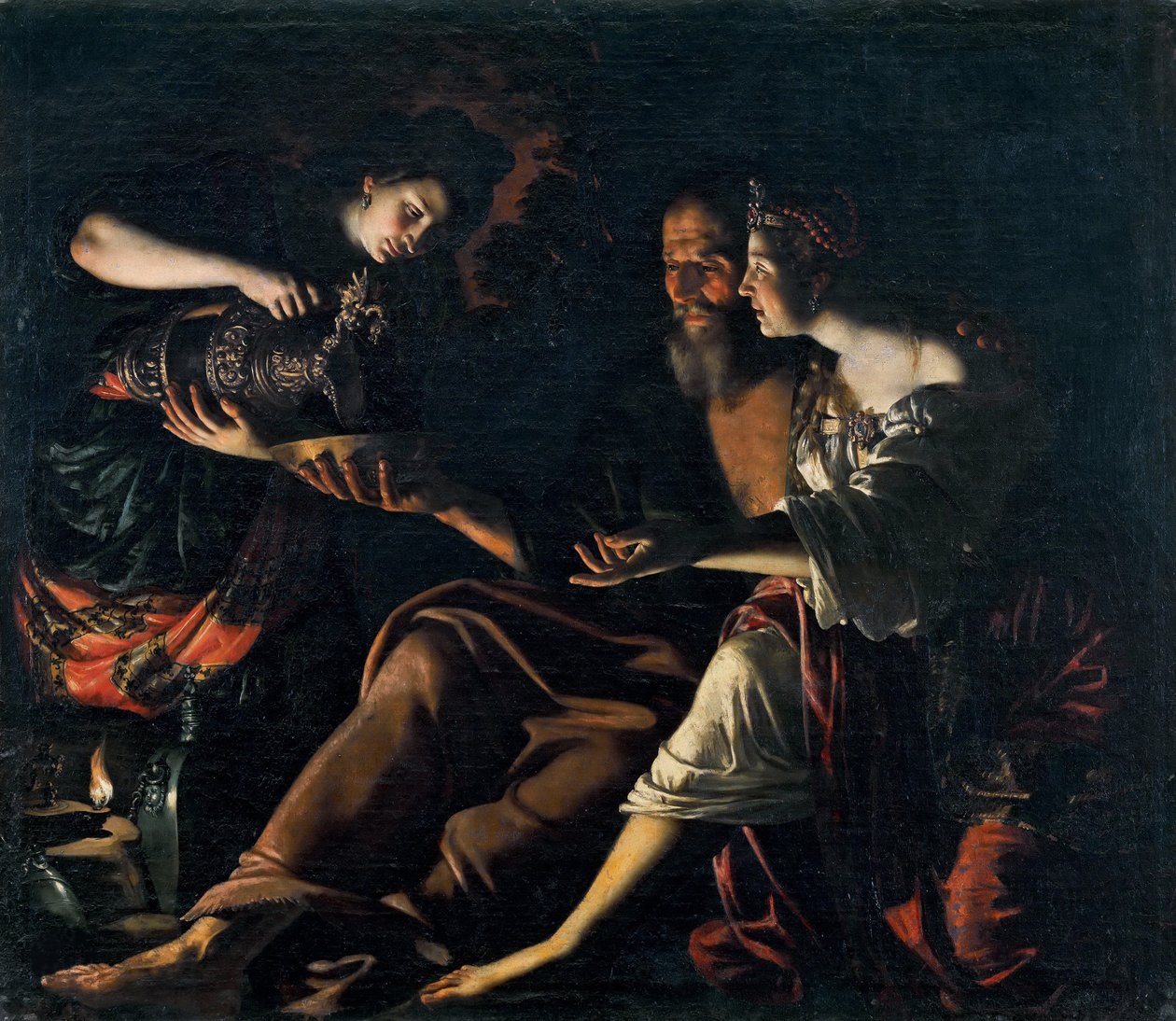 Lot i jego córki, 1617. autorstwa Giovanni Francesco Guerrieri