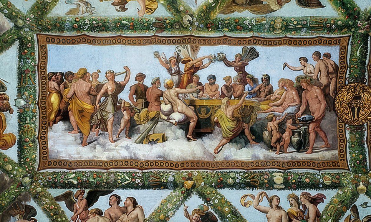 Ślub Kupidyna i Psyche. 1510-1517 autorstwa Giovanni Francesco Penni