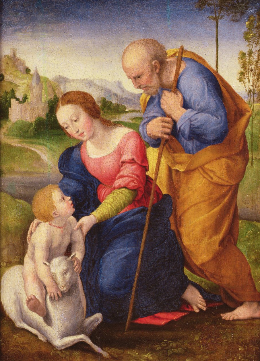 Święta Rodzina z Barankiem autorstwa Giovanni Francesco Penni