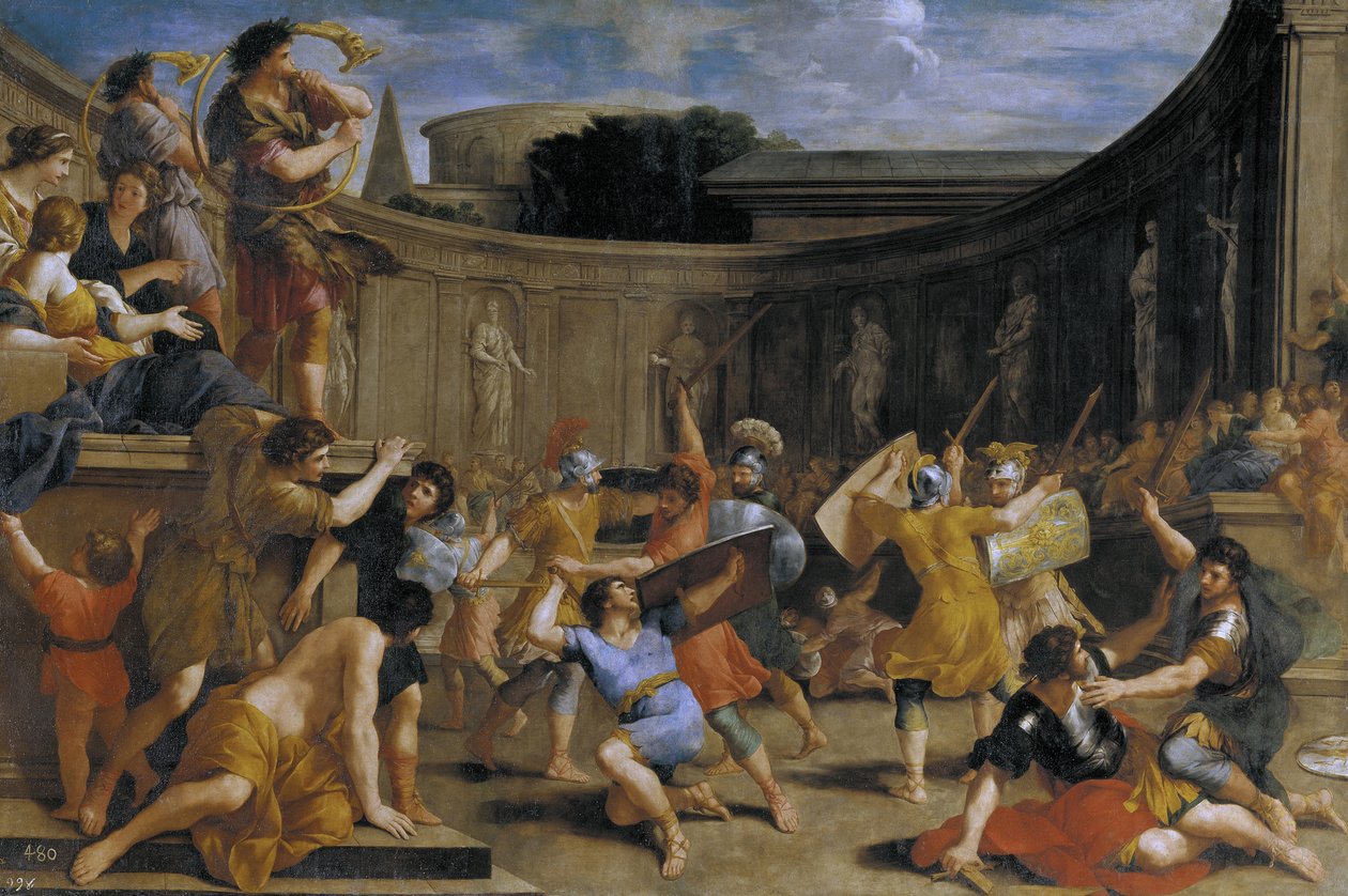 gladiatorzy rzymscy autorstwa Giovanni Francesco Romanelli