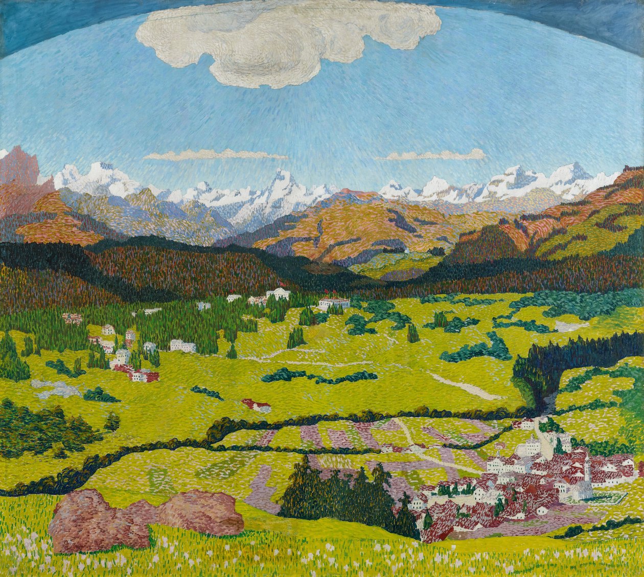 Panorama Flimów. Tryptyk, panel środkowy, 1904. autorstwa Giovanni Giacometti