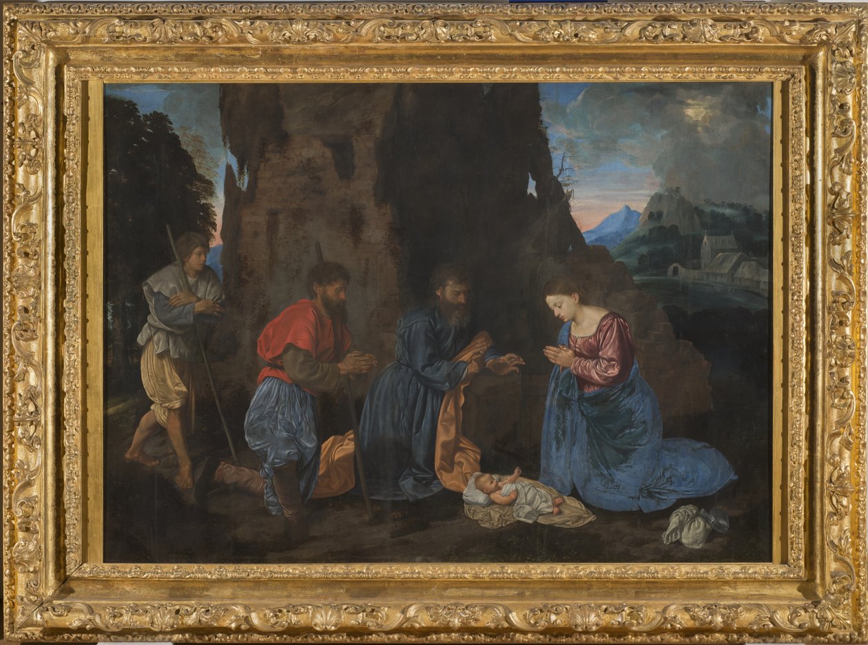 Adoracja pasterzy, ok. 1522-23 (olej na desce) autorstwa Giovanni Girolamo Savoldo