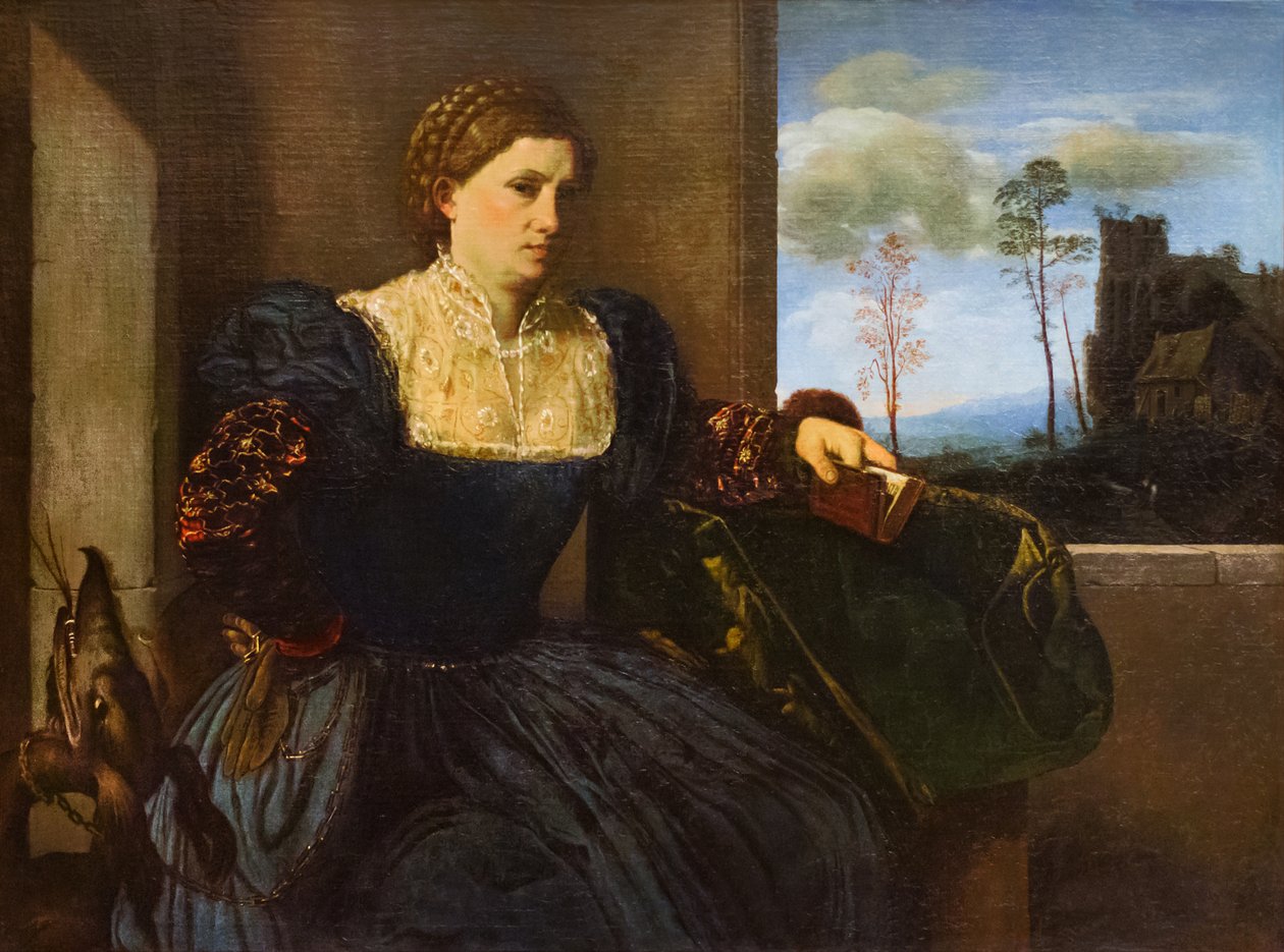 Portret kobiety, ok. 1525 r. (olej na płótnie) autorstwa Giovanni Girolamo Savoldo