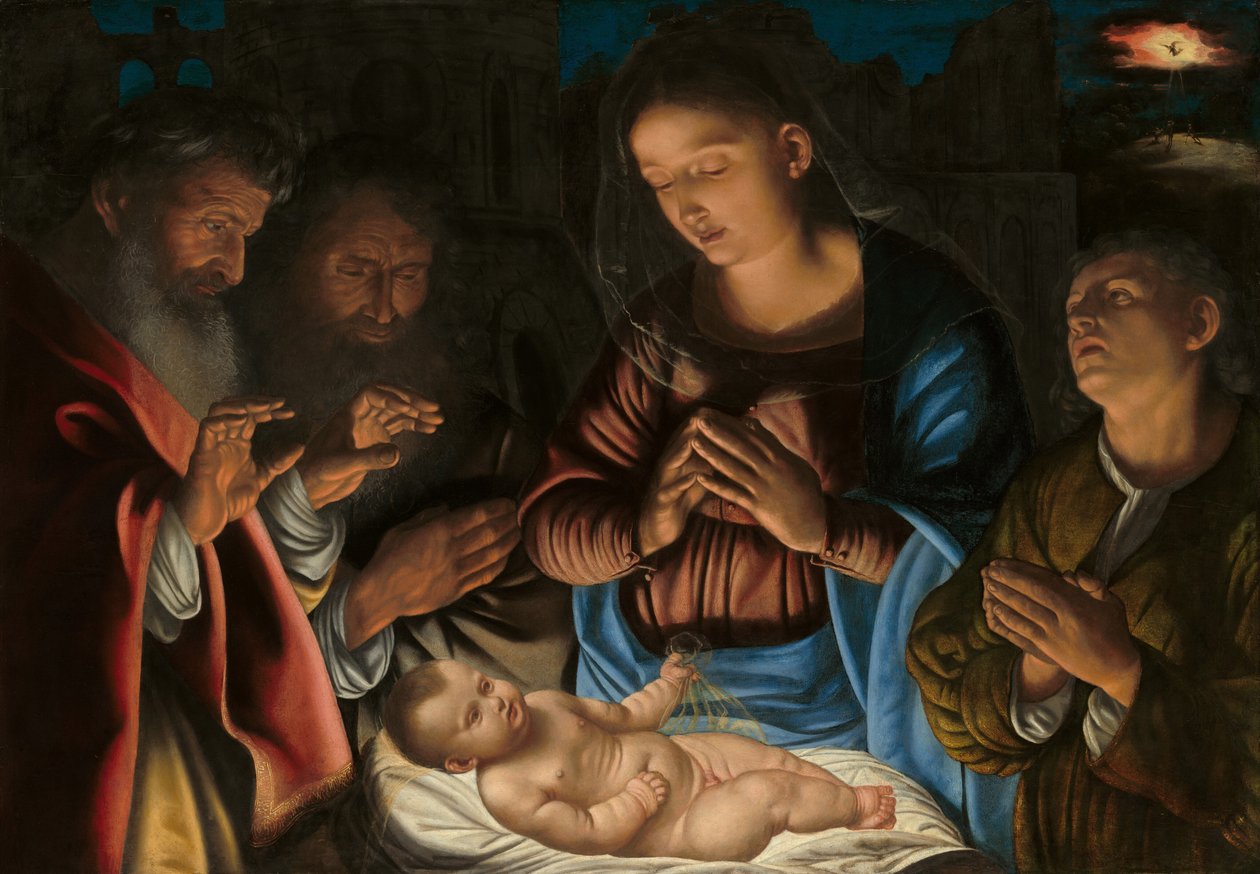 Adoracja pasterzy autorstwa Giovanni Girolamo Savoldo