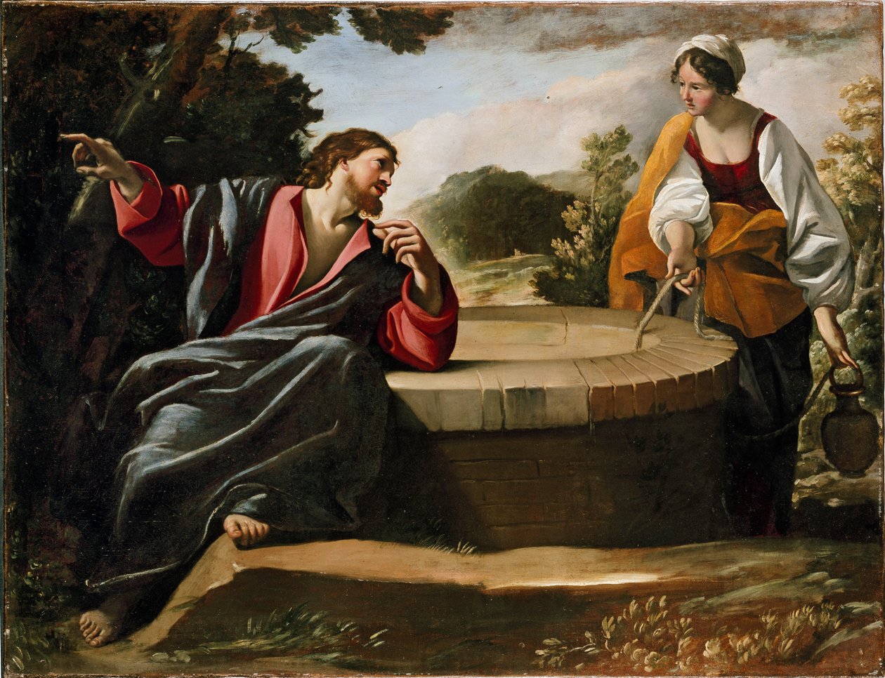 Chrystus i Niewiasta Samarii, koniec lat 20. XVII w autorstwa Giovanni Lanfranco