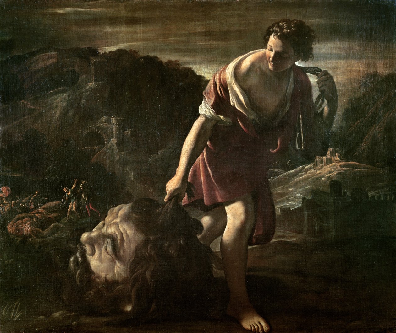 Dawid ciągnący głowę Goliata autorstwa Giovanni Lanfranco