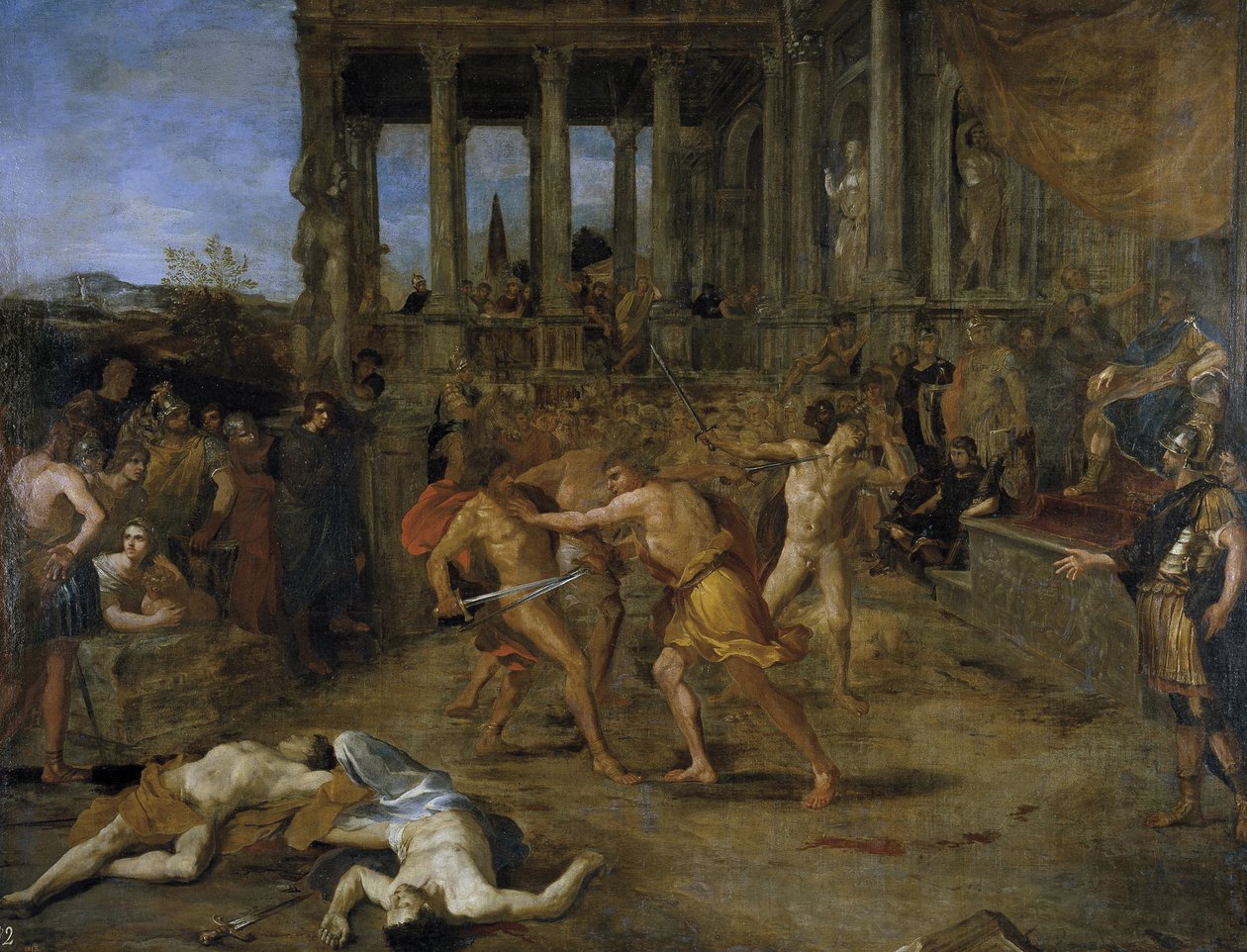 Walki gladiatorów autorstwa Giovanni Lanfranco
