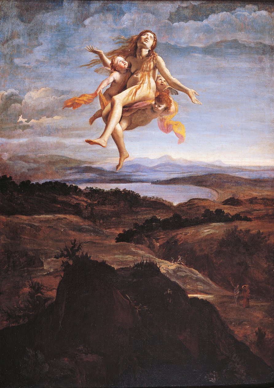 Maria Magdalena wzięta do nieba przez anioły, Giovanni Lanfranco (1582-1647) autorstwa Giovanni Lanfranco