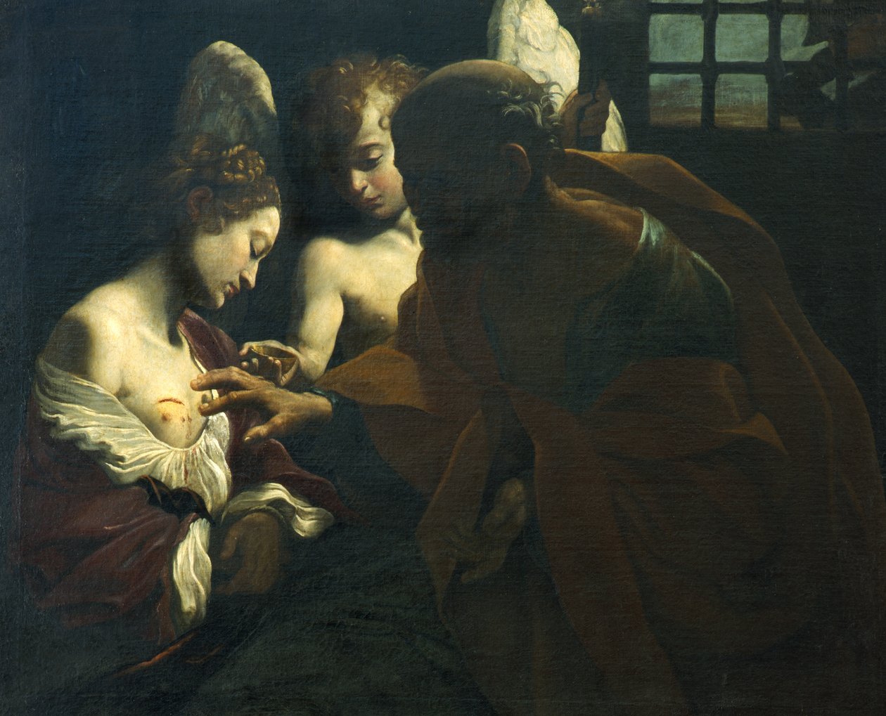 Św. Piotr uzdrawia Św. Agatę autorstwa Giovanni Lanfranco