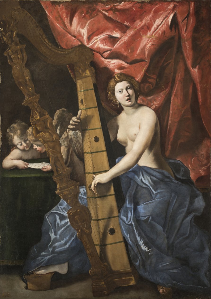 Wenus grająca na harfie, ok. 1630. autorstwa Giovanni Lanfranco